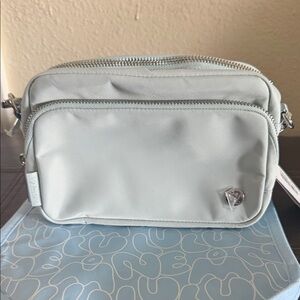 lululemon athletica Pelican /silver Crossbody Bag metal hardware